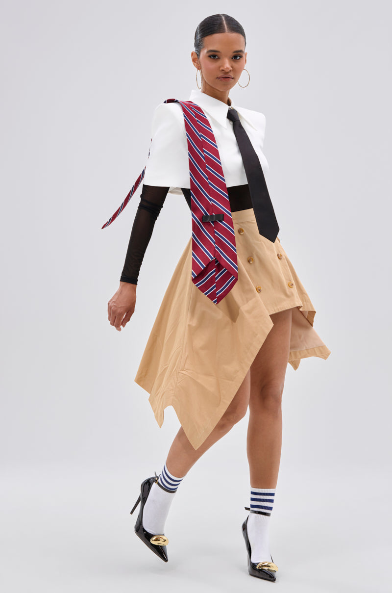 GET WITH IT BUTTON DOWN BODYSUIT