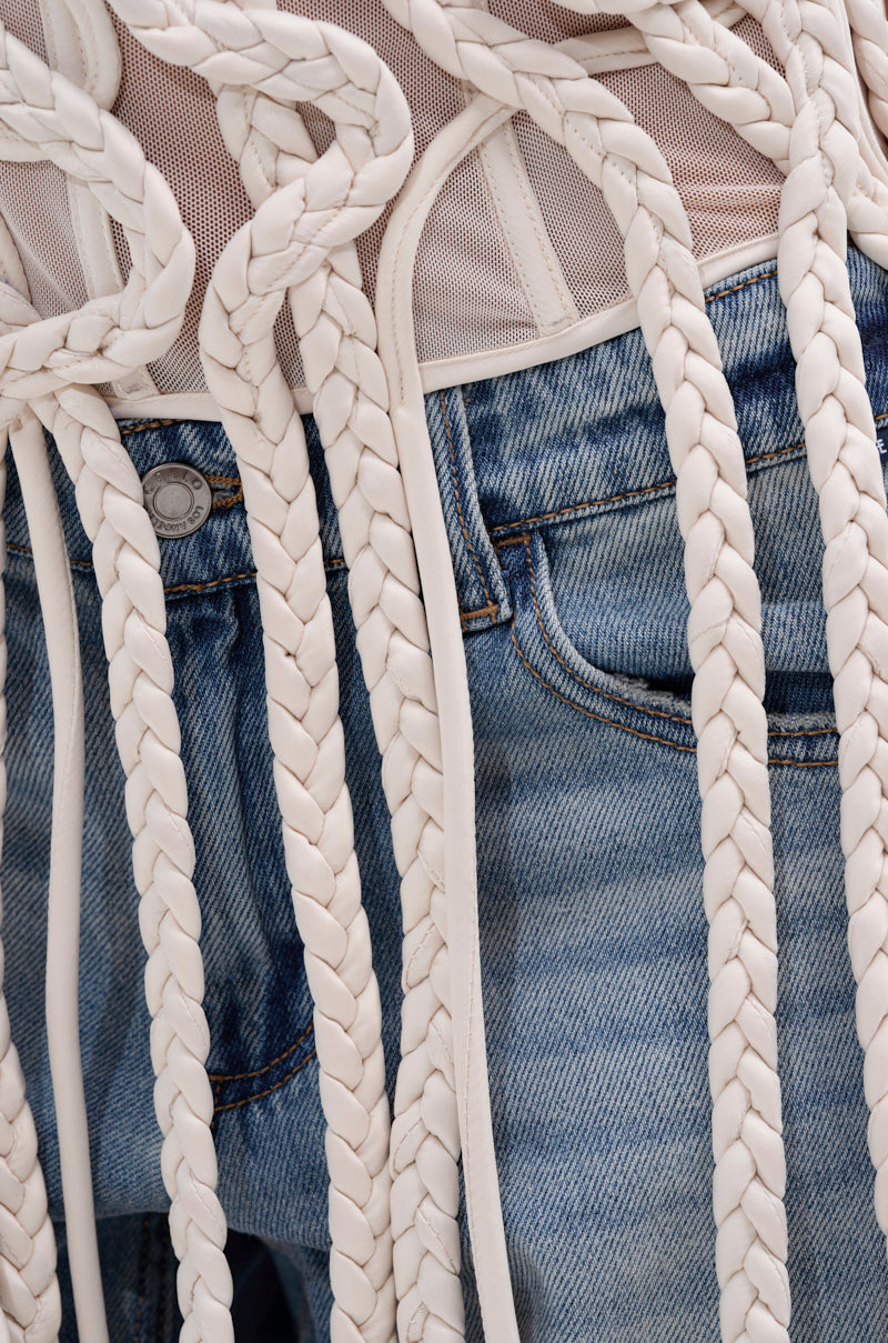 NEVER LOST TASSEL MESH CORSET