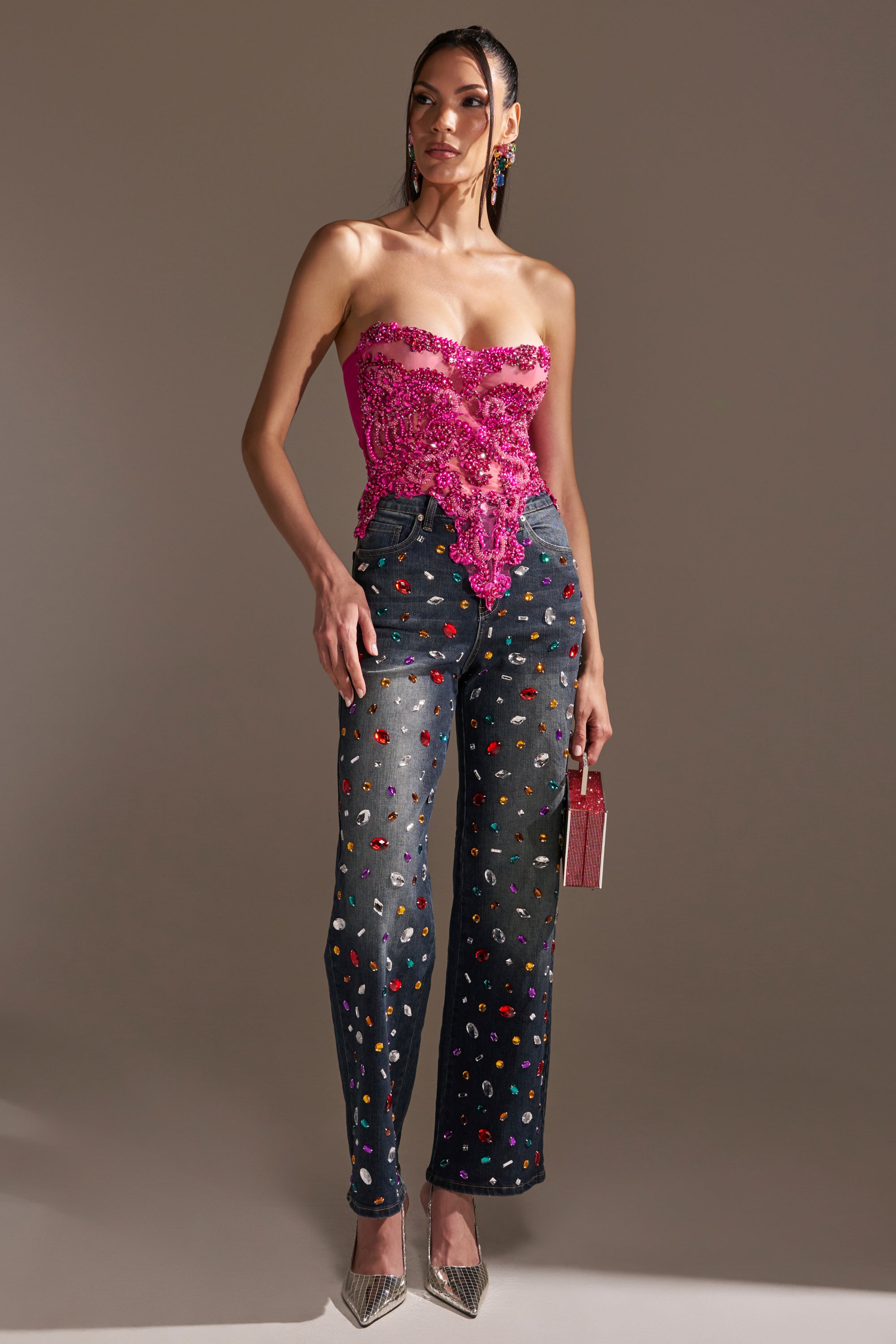 OH HOT DAMN RHINESTONE CORSET