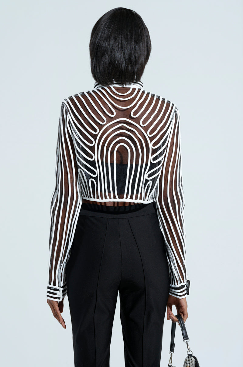 EVA LONG SLEEVE BUTTON DOWN STRIPED SHIRT