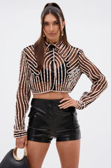 EVA LONG SLEEVE BUTTON DOWN STRIPED SHIRT