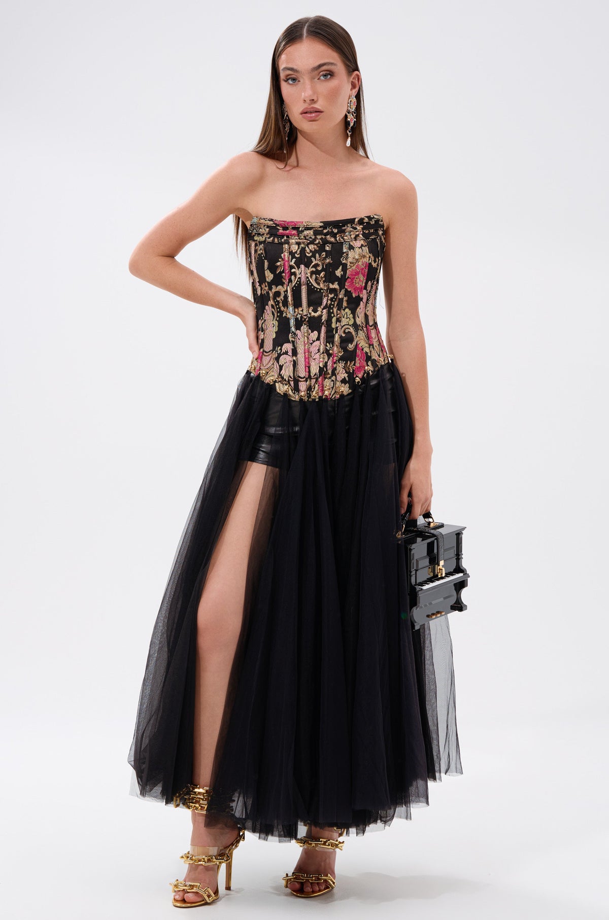 ROYAL TULLE TRIM CORSET TOP