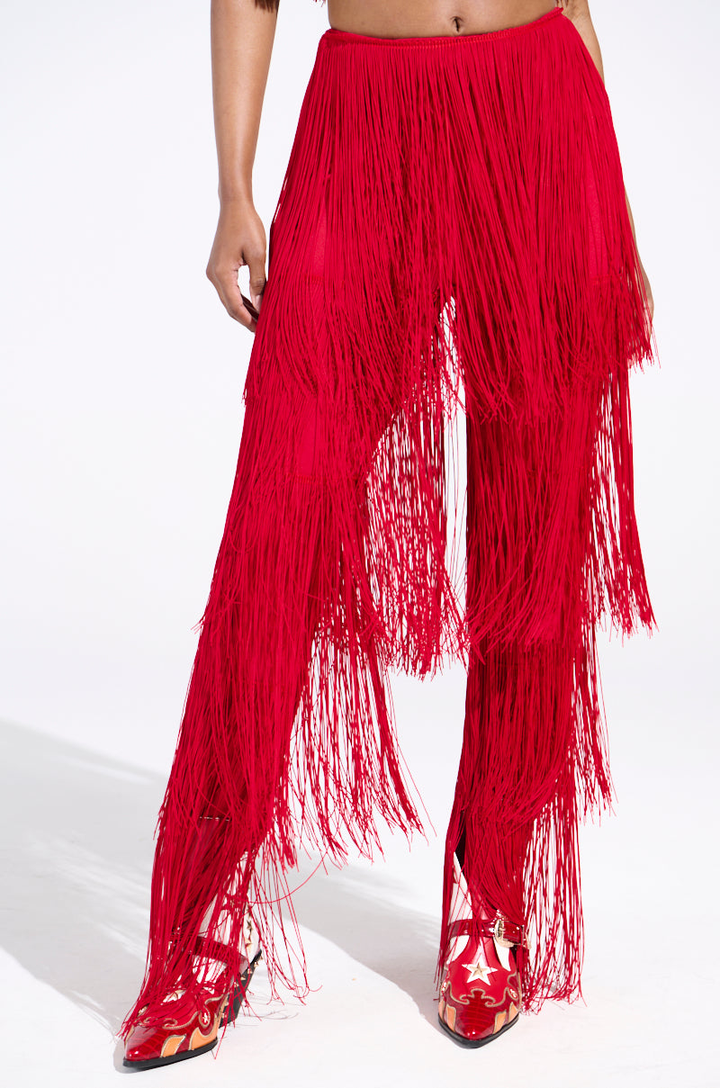 OH SO FRINGE PANTS IN RED