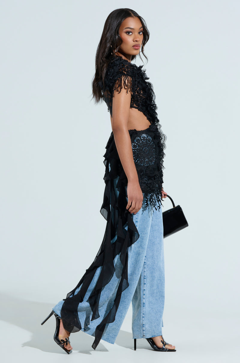 THINK ABOUT ME TOP IN BLACK