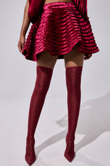 STAR OF THE SHOW VELVET MINI SKIRT