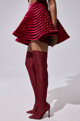 STAR OF THE SHOW VELVET MINI SKIRT