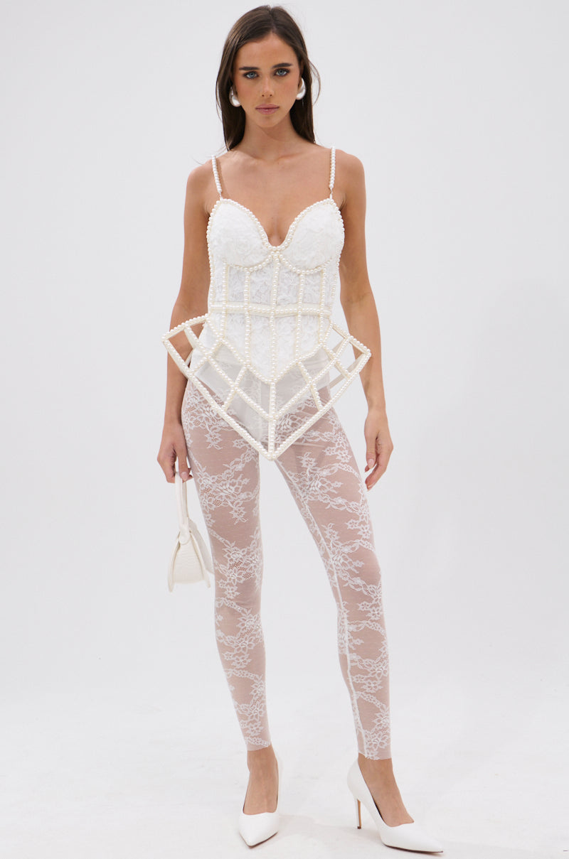 PEARL QUEEN CORSETED CAGE TOP