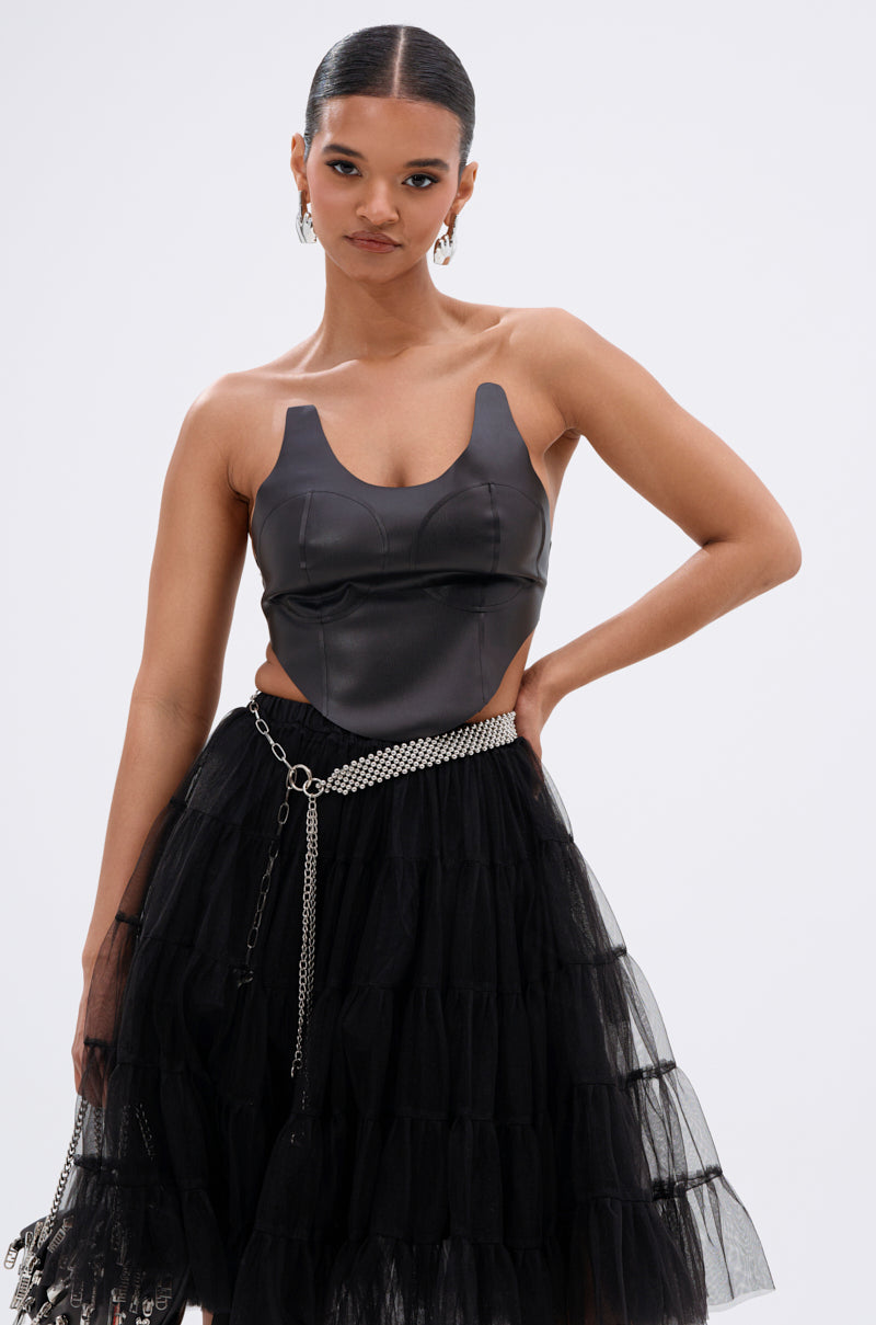 SAMMI FAUX LEATHER CORSET