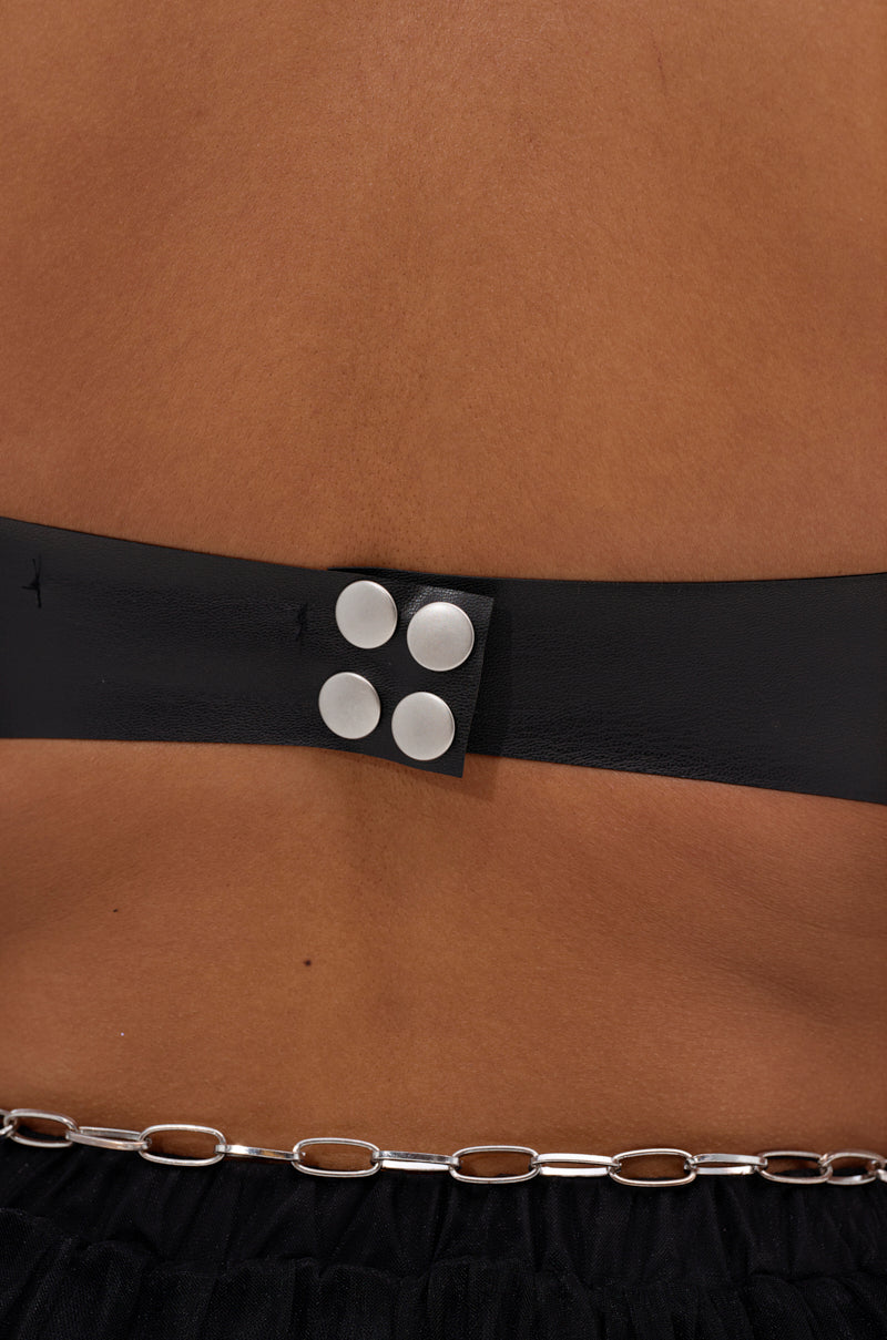 SAMMI FAUX LEATHER CORSET