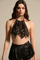 LOCKED AND LOADED PU BRALETTE