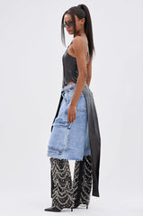 ADDIE FAUX LEATHER BLOUSE