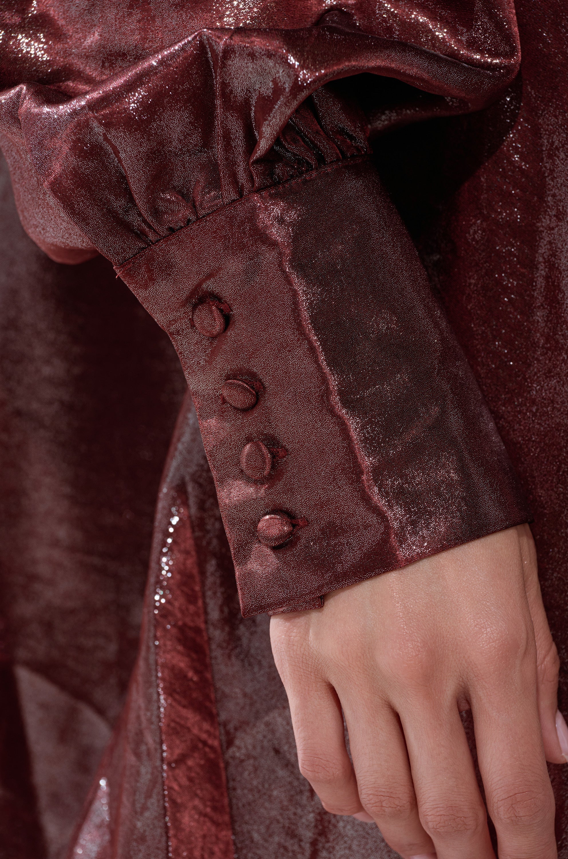 LENNON PLUNGING SATIN SHIRT DRESS