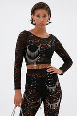 TRY ME LACE LONG SLEEVE WITH PINS