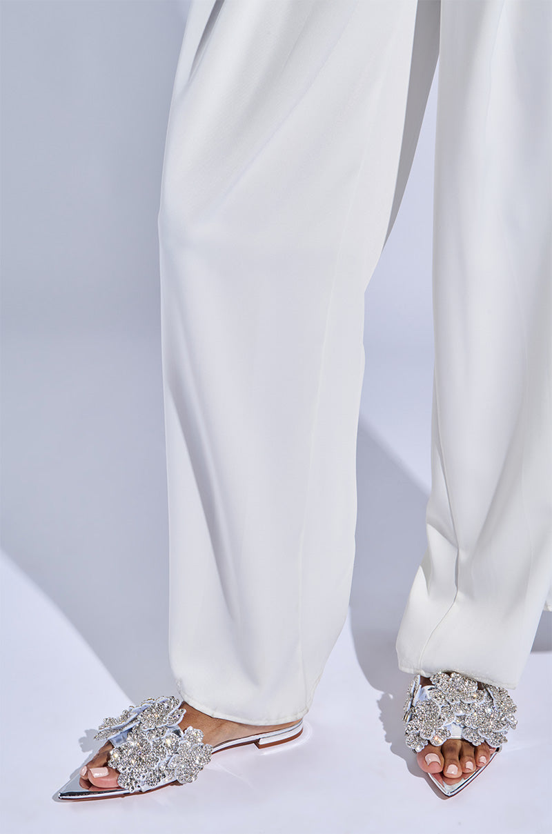 AZALEA WANG YUNA RHINESTONE FLOWER EMBELLISHED SANDAL