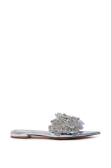 AZALEA WANG YUNA RHINESTONE FLOWER EMBELLISHED SANDAL