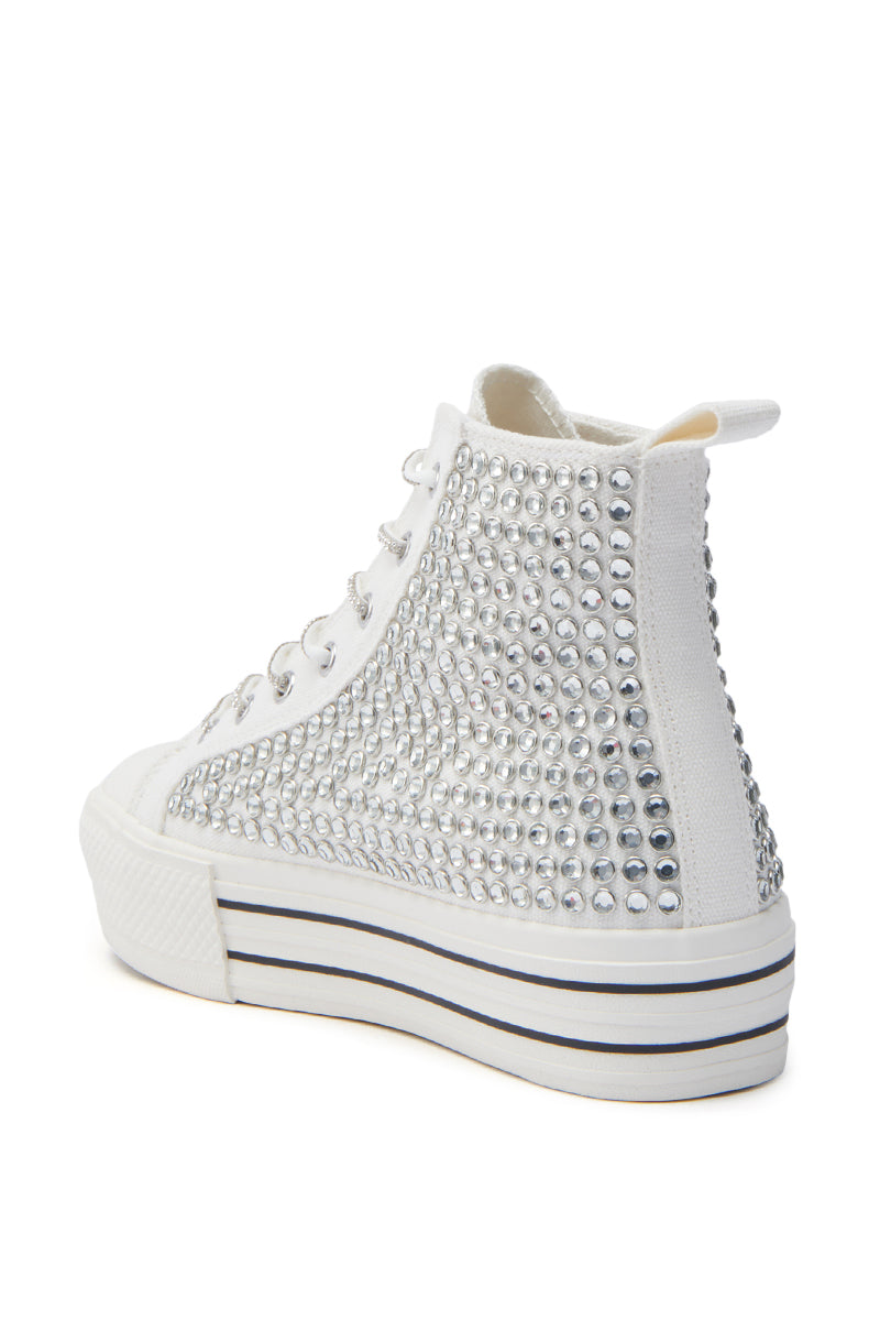 AZALEA WANG ZAFRINA WHITE HIGH TOP SNEAKER