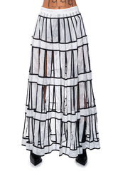 A TIMELESS BEAUTY TIERED CHIFFON MAXI SKIRT