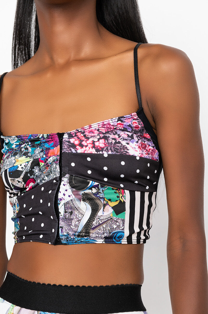 A VIBE BUSTIER CROP TOP