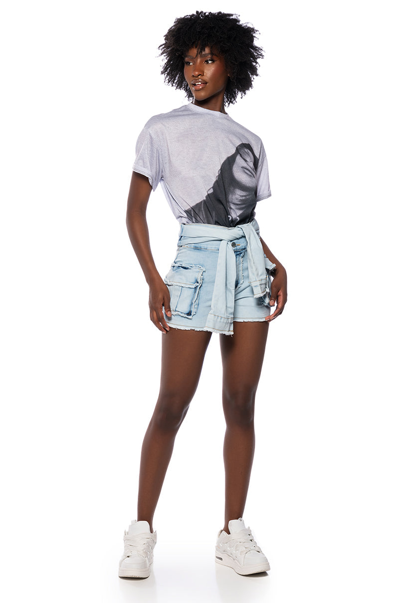 AALIYAH DISTRESSED GRAPHIC TEE