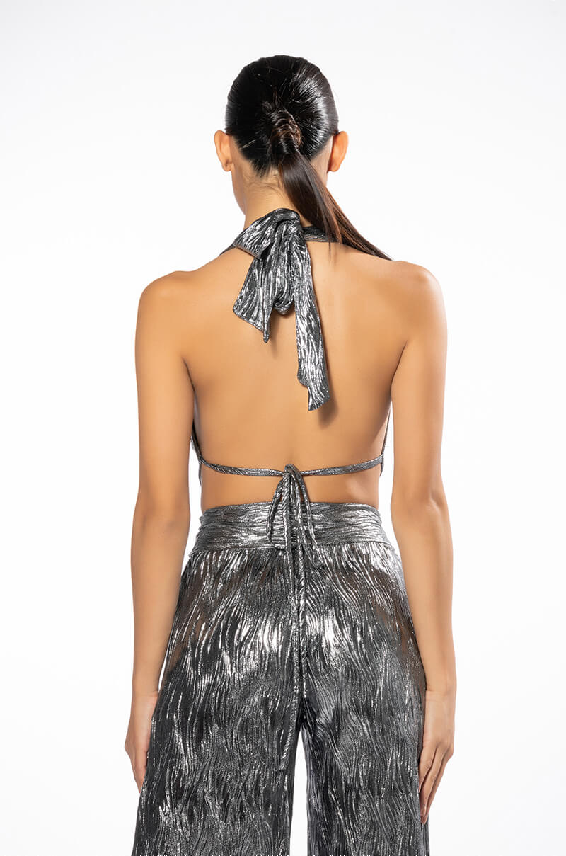 ABOVE ALL METALLIC CROP TOP