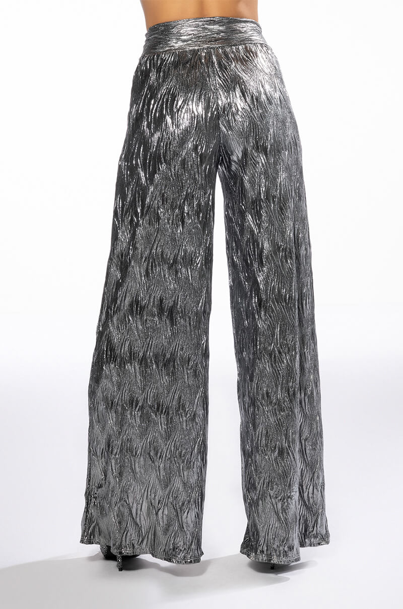 ABOVE ALL METALLIC WIDE LEG PANT