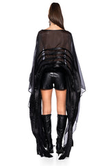 ABSOLUTELY UNIQUE LONG SLEEVE BLACK BLOUSE