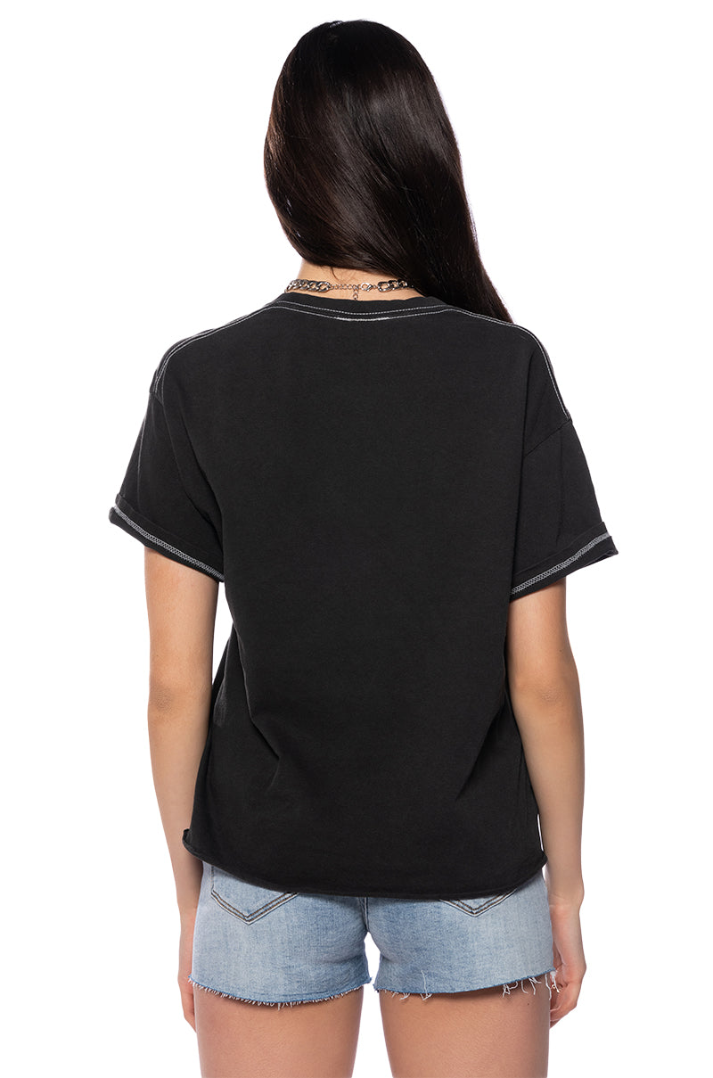 AC DC CROPPED SHREDDED TSHIRT