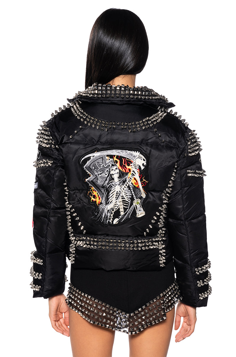 ACDC SPIKE PUFFER COAT