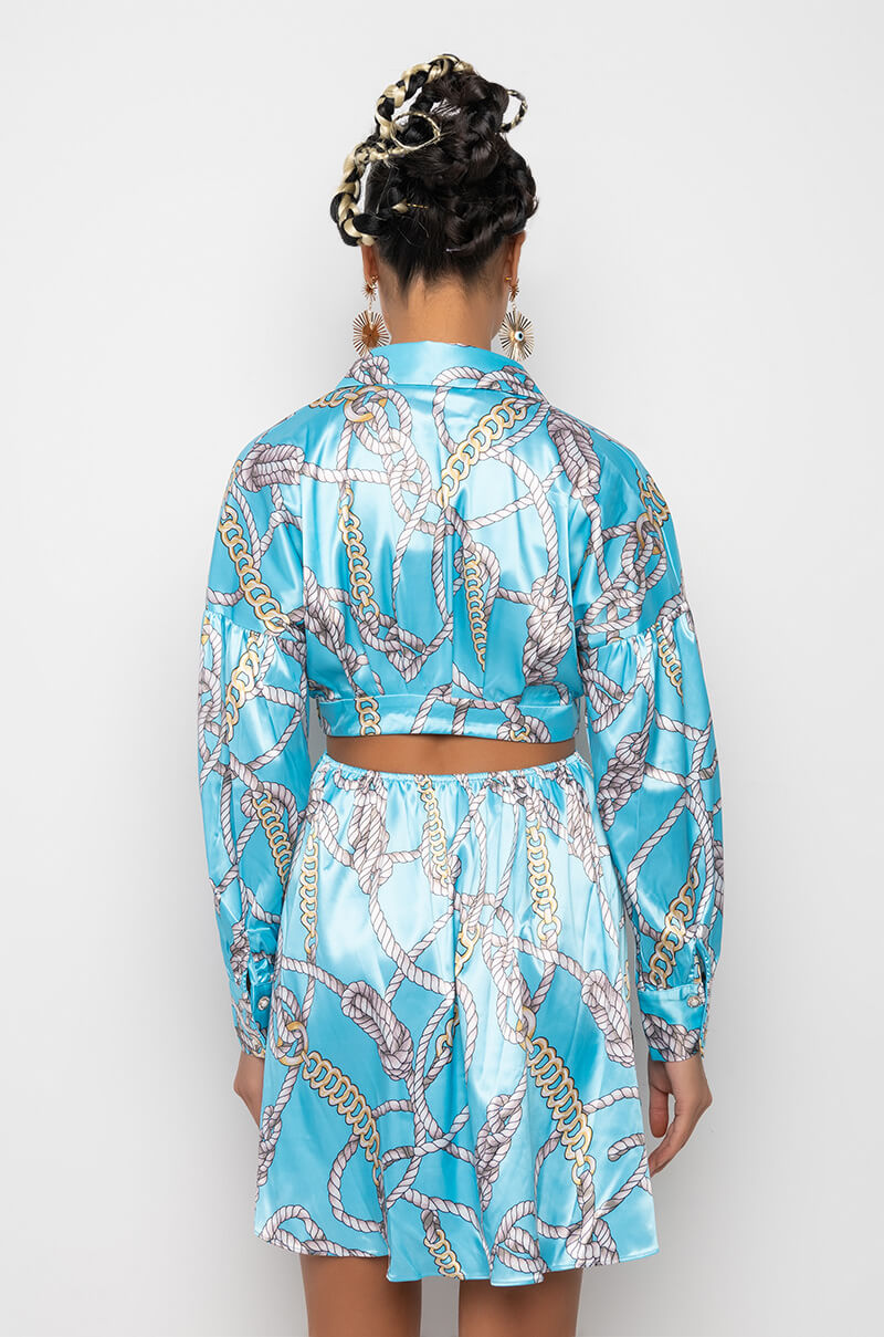 ADDICTED TO YOU FIT AND FLARE BUTTON UP MINI DRESS