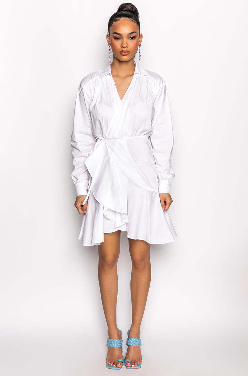 ADDICTED TO YOU WRAP FRONT MINI DRESS