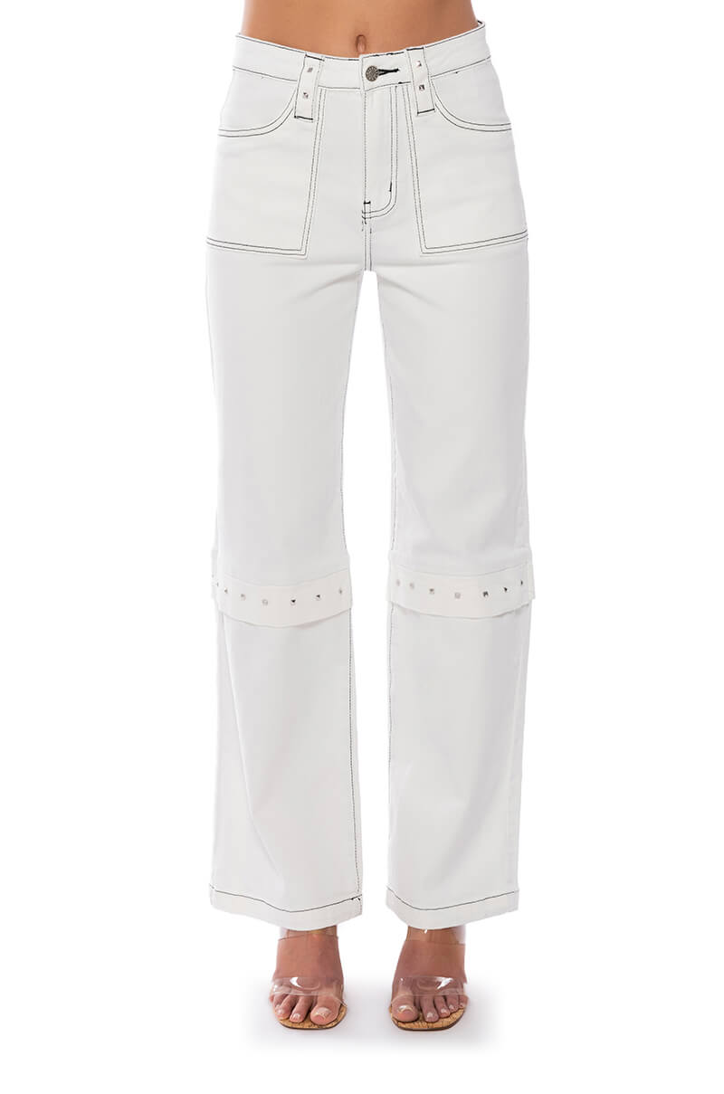 ADDY HARDWARE EMBELLISHED RELAXED FIT JEANS