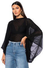 ADORE BELL SLEEVE MESH TOP