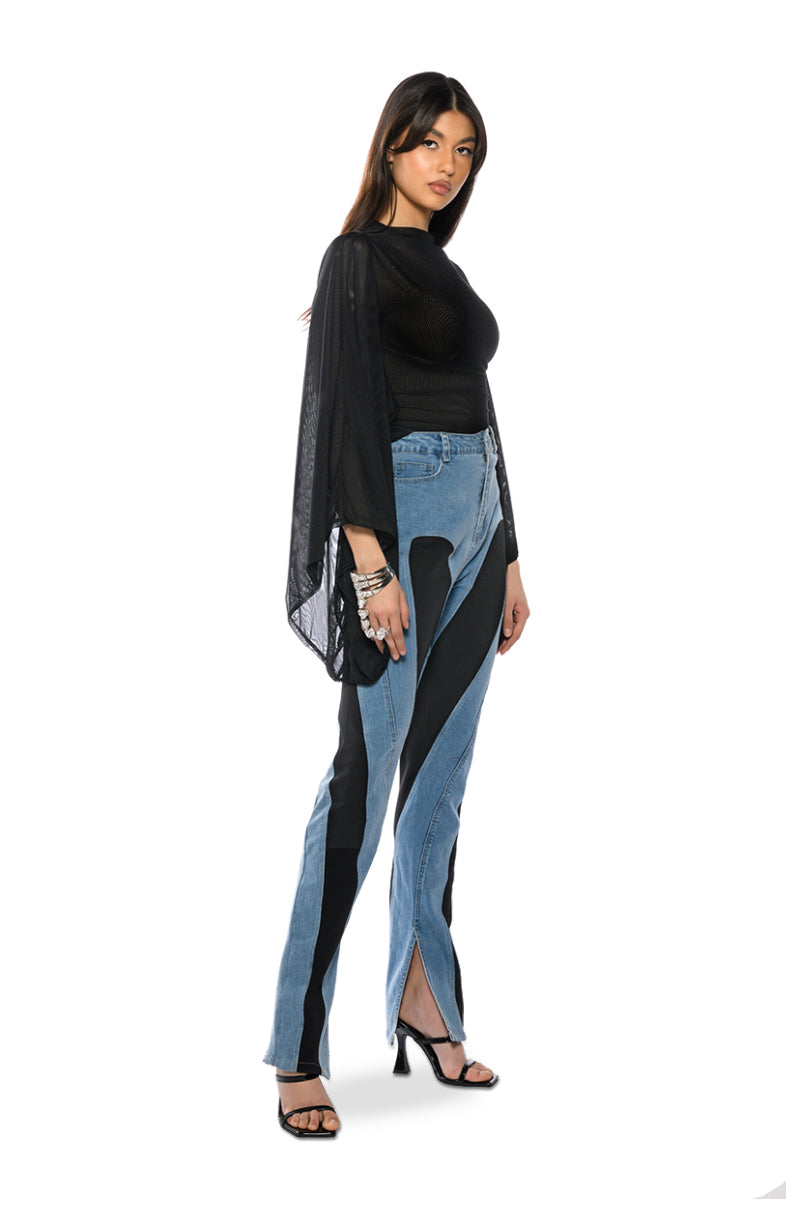 ADORE BELL SLEEVE MESH TOP