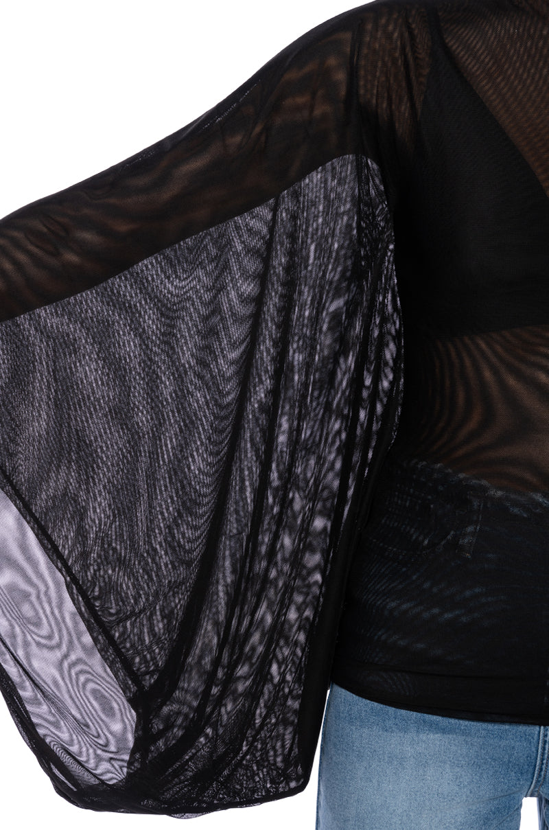 ADORE BELL SLEEVE MESH TOP