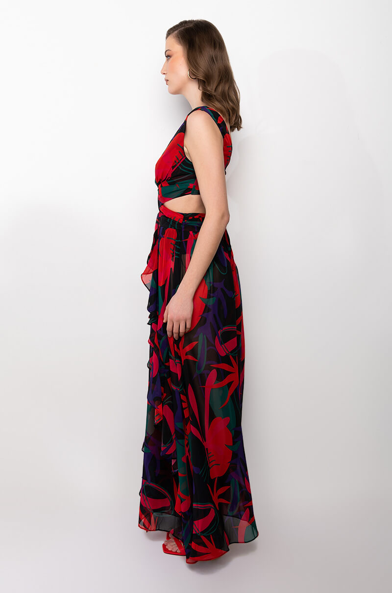 ADORE HALTER TOP PRINTED MAKI DRESS