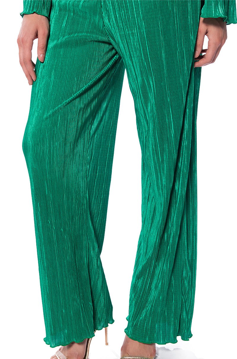 ADVENTURE TO MY WORLD PULL ON WIDE LEG PANT IN GREEN