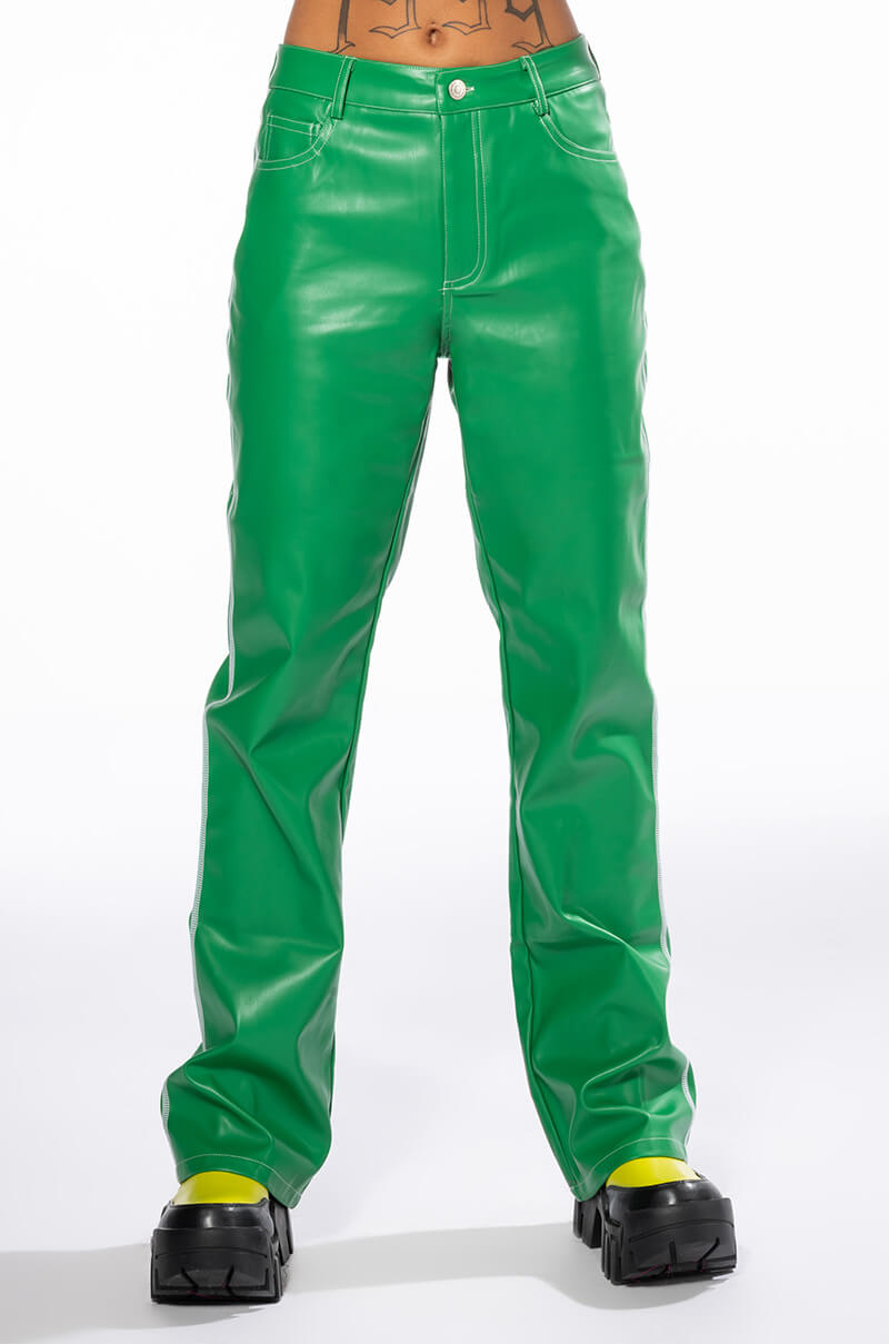 AFTER HOUR FAUX LEATHER STRAIGHT LEG PANTS
