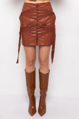 AFTER THE AFTER PARTY FAUX LEATHER MINI SKIRT