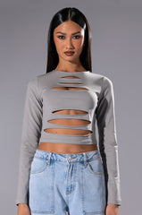ALANI CUT OUT LONG SLEEVE CROP TOP