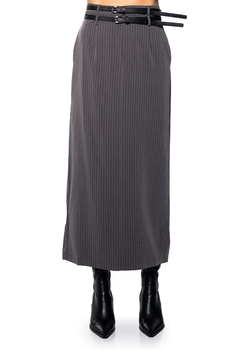ALINA PINSTRIPE MAXI SKIRT