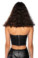 ALIYAH FAUX LEATHER PATCH TUBE TOP