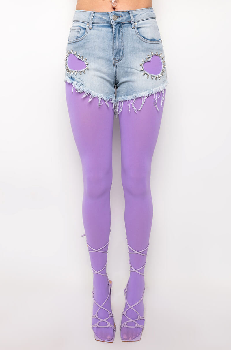 ALL ABOUT HEARTS DENIM SHORTS