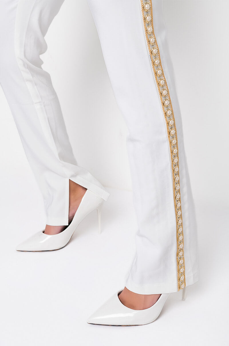 ALL ABOUT PEARLS HIGH RISE TROUSER