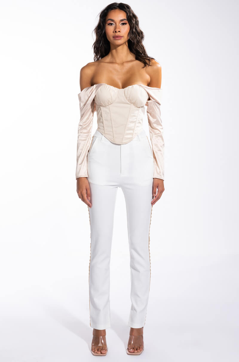 ALL ABOUT PEARLS HIGH RISE TROUSER