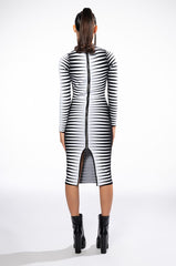 ALL AN ILLUSION LONG SLEEVE MIDI DRESS