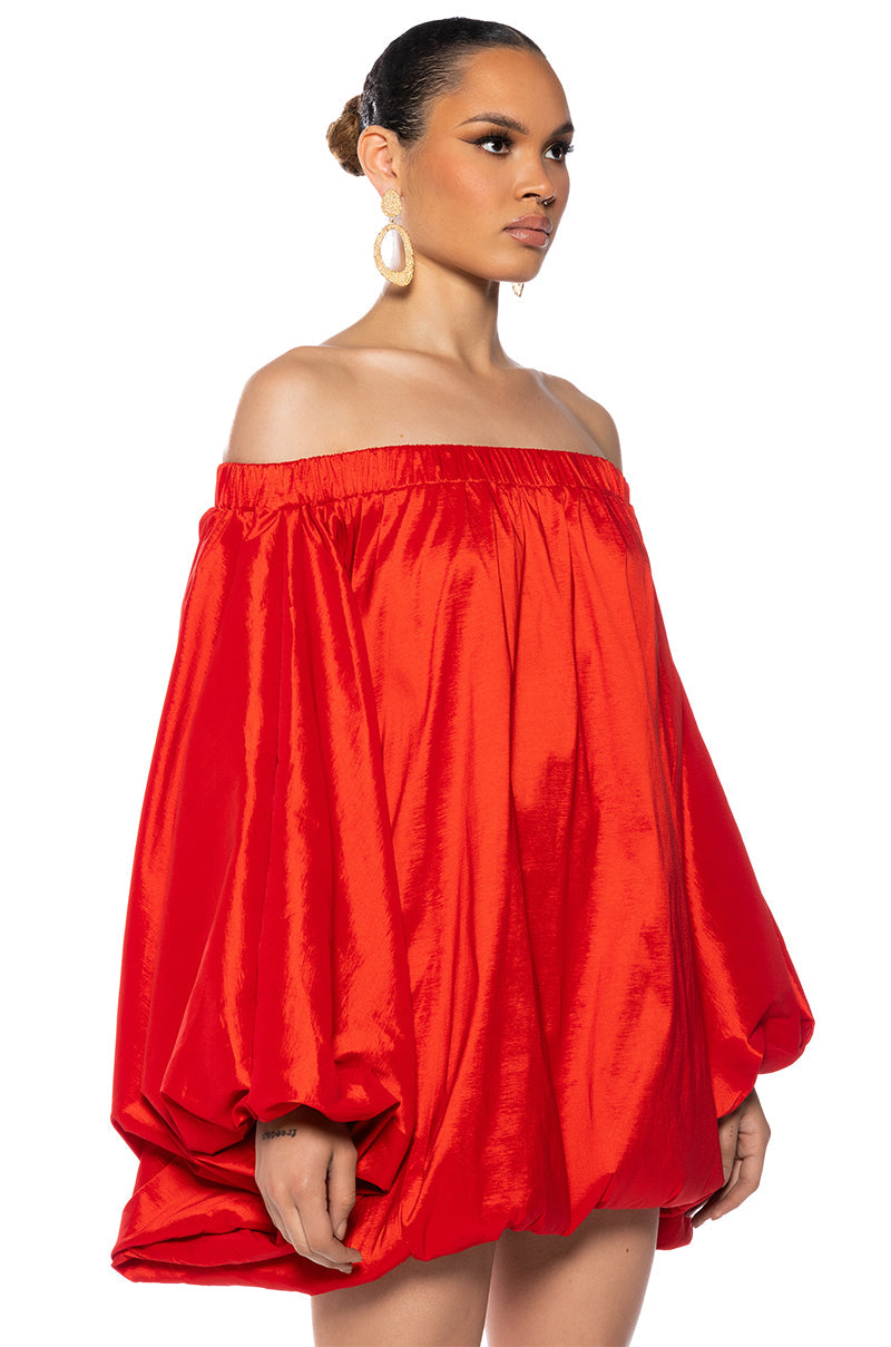 ALL BY MYSELF LONG SLEEVE FLOWY MINI DRESS