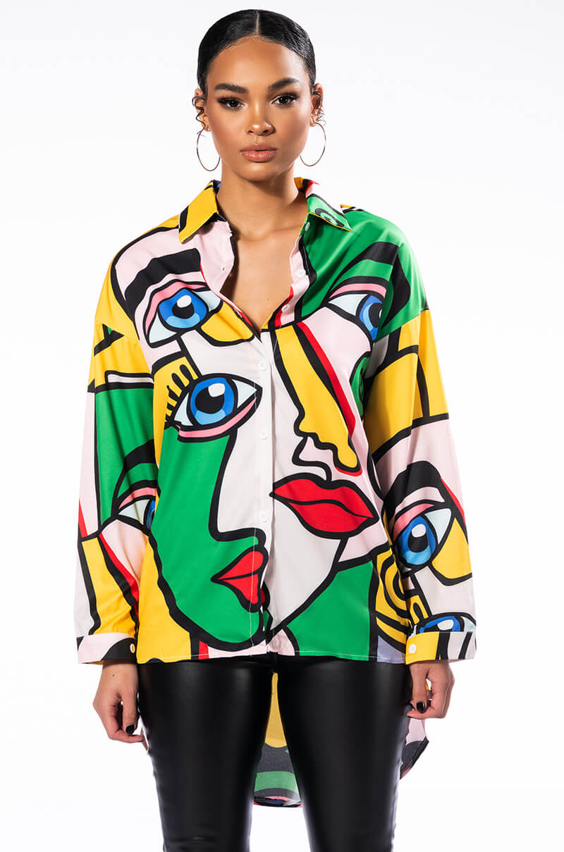 ALL EYES ON YOU BUTTON DOWN DRESS