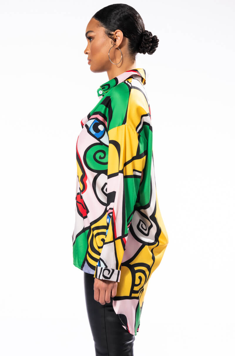 ALL EYES ON YOU BUTTON DOWN DRESS