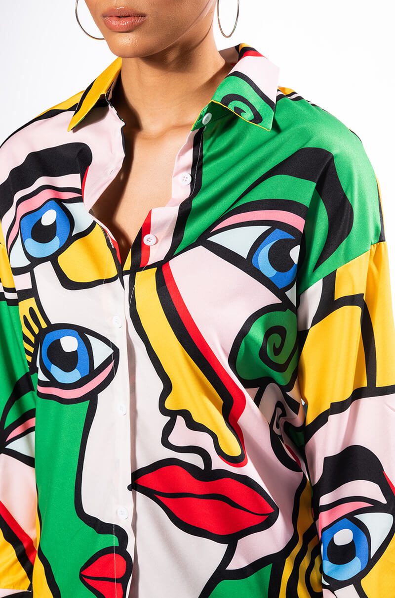 ALL EYES ON YOU BUTTON DOWN DRESS