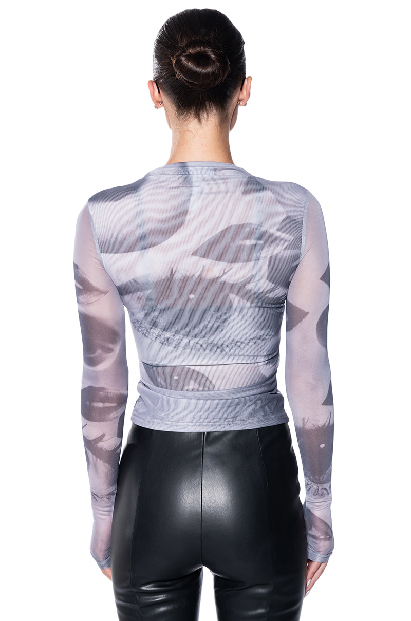 ALL EYES ON YOU MESH GLOVED SHIRT